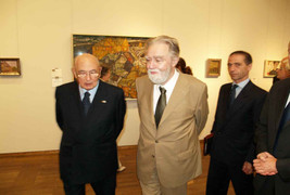 Italienischer Staatspräsident besucht Leopold Museum - BILD