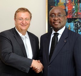 Finanzstaatssekretär Matznetter mit dem Präsidenten der Afrikanischen Entwicklungsbank Donald Kaberuka