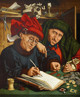 Quentin Massys (1465-1530) Die Steuereintreiber, Ende 1. Viertel 16. Jh. Öl auf Holz; 86 x 71 cm  Erworben 2008 durch Fürst Hans-Adam II. von und  ...
