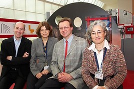 V.l.n.r.: Mag. Stefan Bernhardt - FWF, Dr. Gabriele Zuna-Kratky - Direktorin Technisches Museum Wien, Univ.Prof.Mag. Dr. Gottfried Kirchengast -  ...