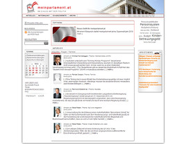 Bildbeschreibung: Screenshot der neugestalteten Startseite von www.meinparlament.at
