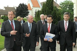 Josef Pröll, Erwin Pröll, Bozidar Delic und Michael Spindelegger bei 15. Europaforum Wachau auf Stift Göttweig