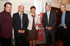 Kabarettisten Palfrader und Scheuba begeisterten BKS Bank-Kunden