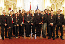 Fischer und Leitl ehren Österreichs erfolgreiches Euroskills-Team