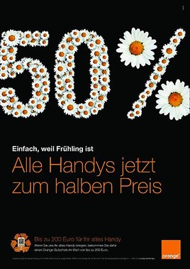 Sonne rein, Handys raus: Minus 50 Prozent auf alle Orange Handys