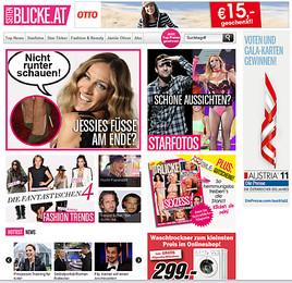 BILD zu OTS - Ausschnitt Seitenblicke Website