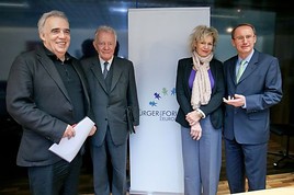 BILD zu OTS - Bild v.l.n.r.: Johannes Voggenhuber, Dr. Klaus Hoffmann, Dr. Viktoria Kickinger und der Vizepräsident der EVP-Fraktion Mag. Othmar  ...