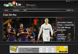 BILD zu OTS - Copa del Rey Viertelfinale mit knapp 3,5 Millionen Videoabrufen in Deutschland und Österreich.