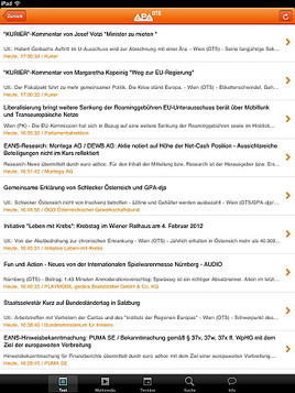 BILD zu OTS - Die neuesten Presseaussendungen auch unterwegs bequem empfangen - das ermöglicht die kostenlose APA-OTS-App. iPhone-User können damit  ...
