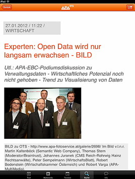 BILD zu OTS - Die neuesten Presseaussendungen auch unterwegs bequem empfangen - das ermöglicht die kostenlose APA-OTS-App. iPhone-User können damit  ...