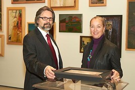 BILD zu OTS -  Im Bild v.l.n.r. Gerald Bast (Rektor der Universität für angewandte Kunst Wien) und Agnes Husslein-Arco (Direktorin des Belvedere)