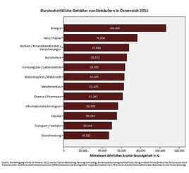 BILD zu OTS - Durchschnittliche Gehälter von Einkäufern in Österreich 2011