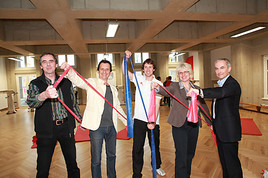 Im Bild v.l.: BV Gerhard Kubik, StR Christian Oxonitsch, Trainer, ASKÖ-Wien Präsidentin Beate Schasching, ÖSW Gen. Dir. Michael Pech Im Bild v.l.: BV Gerhard Kubik, StR Christian Oxonitsch, Trainer, ASKÖ-Wien Präsidentin Beate Schasching, ÖSW Gen. Dir. Michael Pech
