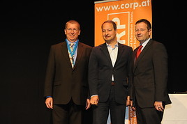 Eröffnung der REAL CORP 2012 im Multiversum in Schwechat mit Konferenzdirektor, CEIT-Geschäftsführer Manfred Schrenk, Finanzstaatssekretär  …