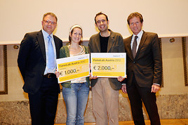 Karlheinz Töchterle gratuliert dem österreichischen FameLab-Gewinner 2012