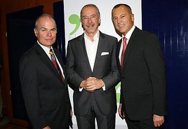 Im Bild v.l.n.r.: Dr. Rudolf Nagiller, Univ.-Prof. Dr. Siegfried Meryn, Generaldirektor Komm.-Rat Alois Sundl