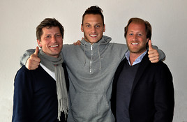 BILD zu OTS - Ab sofort ein Team - Im Bild v.l.n.r.: Andreas Höflinger, Marko Arnautovic, Leonhard Pranter