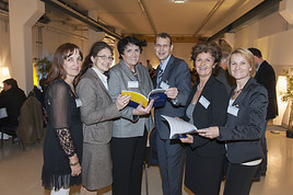 Das Organisationsteam von EBG und PEG MedAustron. Im Bild (v.l.n.r.): Martina Schlögl, DI Ulrike Mandl-Schweiger, Univ.-Prof. Dr. Ramona Mayer, …