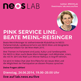 Neos Lab Pink Service Line Mit Beate Meinl Reisinger Neos Lab Das Liberale Forum 23 06 2014