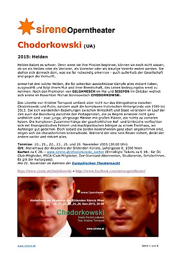 sirene Operntheater: CHODORKOWSKI