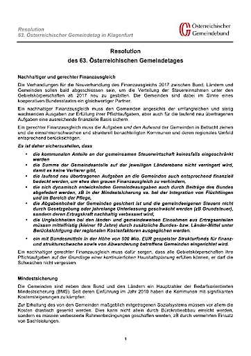Gemeindetag: Finanzausgleich muss gerechter werden