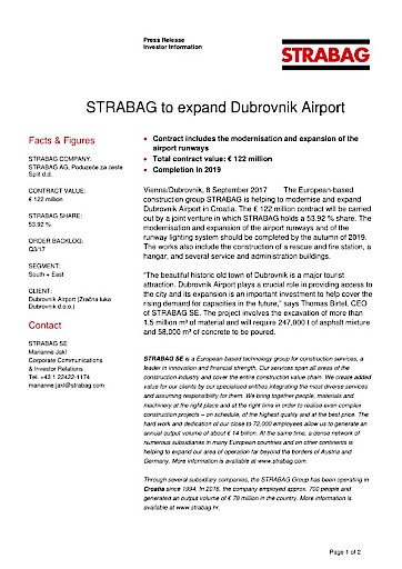 EANS-News: Strabag to expand Dubrovnik Airport