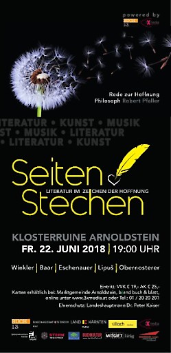 2. Alpen-Adria-Literaturfestival SEITENSTECHEN
im Süden Österreichs