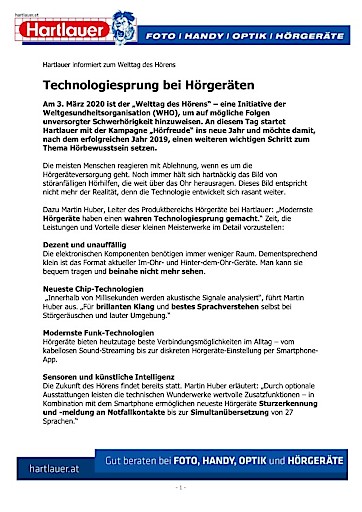Welttag des Hörens