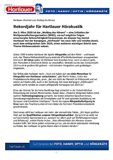 Welttag des Hörens